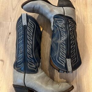 Women’s Tony Lama Blue and Gray Heeled Boots